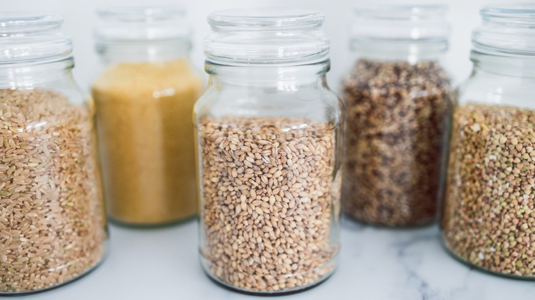 glass containers of whole grains