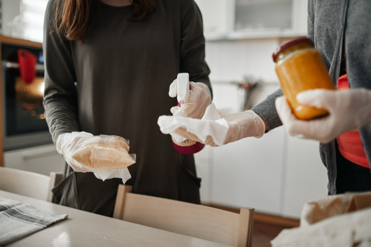 Many people are disinfecting groceries