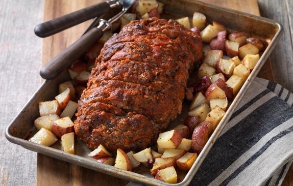 Easy Sheet Pan Meatloaf and Potatoes