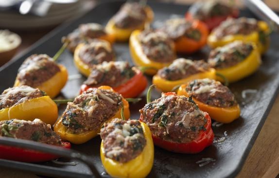 Beef and Couscous Stuffed Baby Bell Peppers