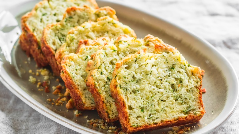 Plate of zucchini bread