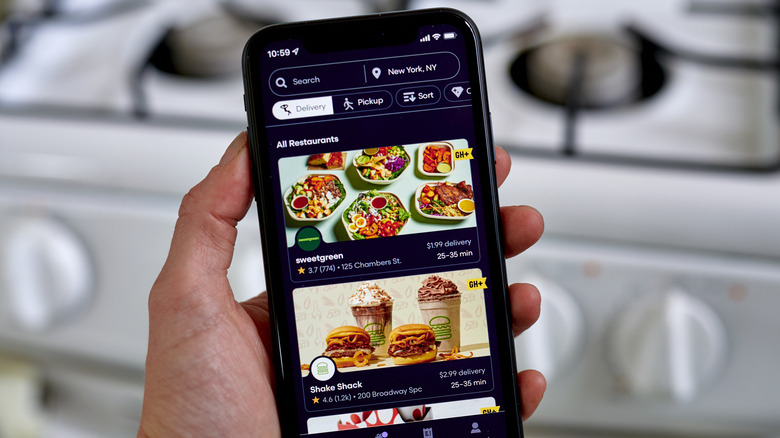 Grubhub app on a phone