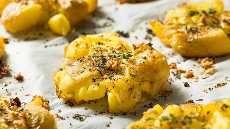 smashed potato topped with spices