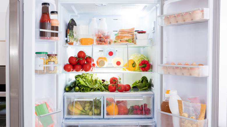 organized fridge interior