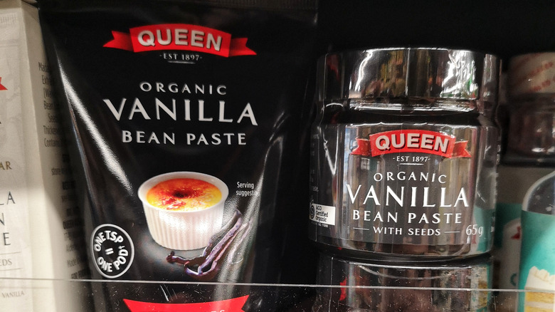 Vanilla bean paste on shelf