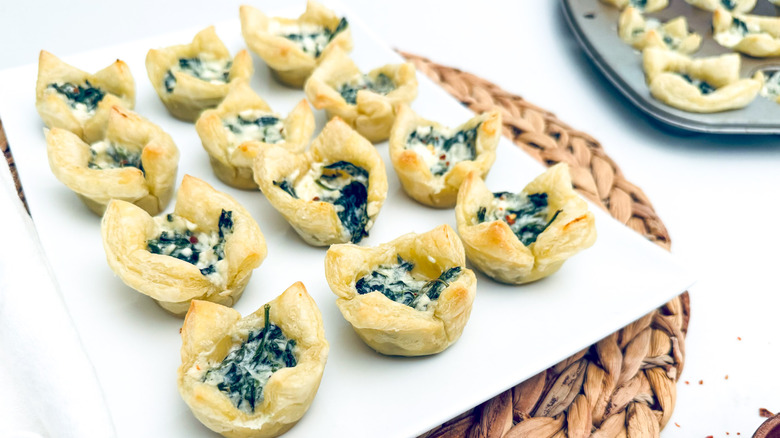 spinach feta pastries on plate