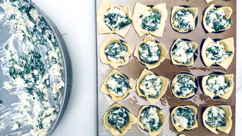 spinach cheese filling in pastry