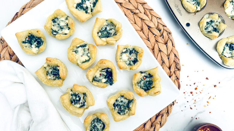 spinach feta pastries on plate