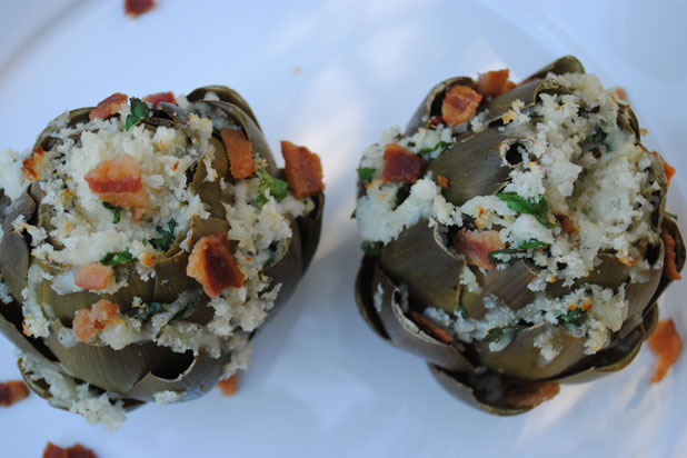 Stuffed Artichokes with Bacon