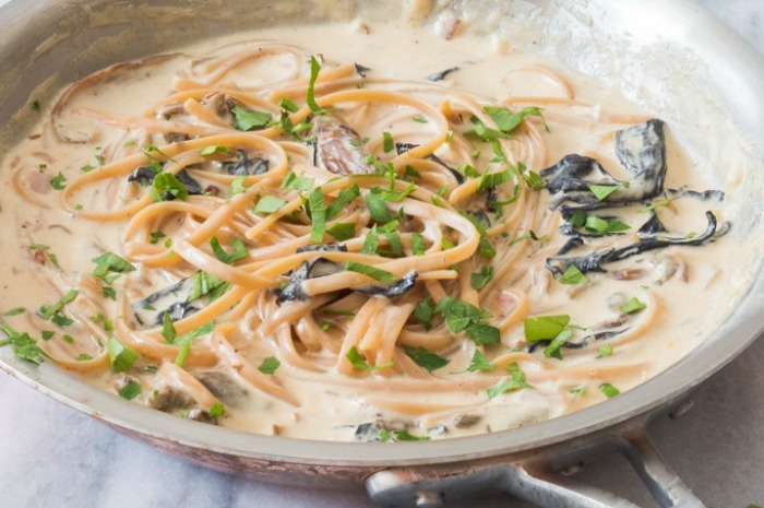 Porcini Fettuccine Alfredo (Light Version)