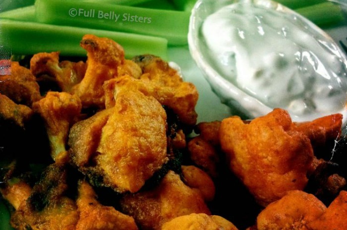 Buffalo Cauliflower Bites with Yogurt Gorgonzola Dip