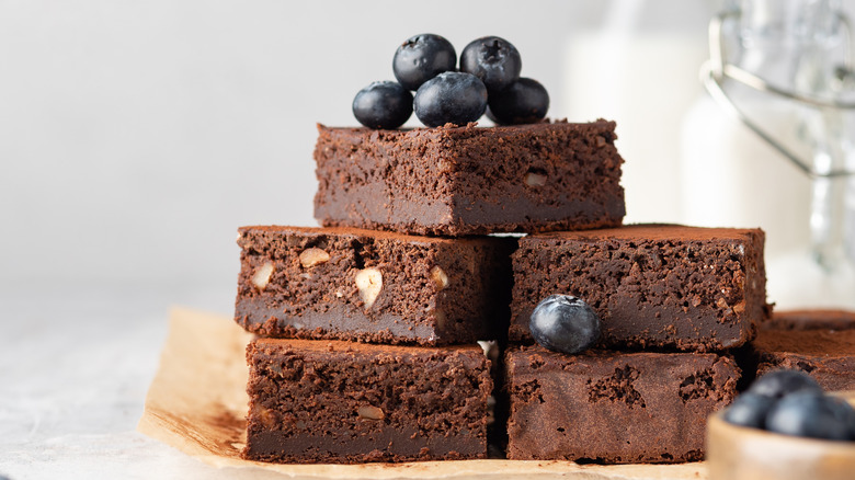 dark chocolate brownies with nuts