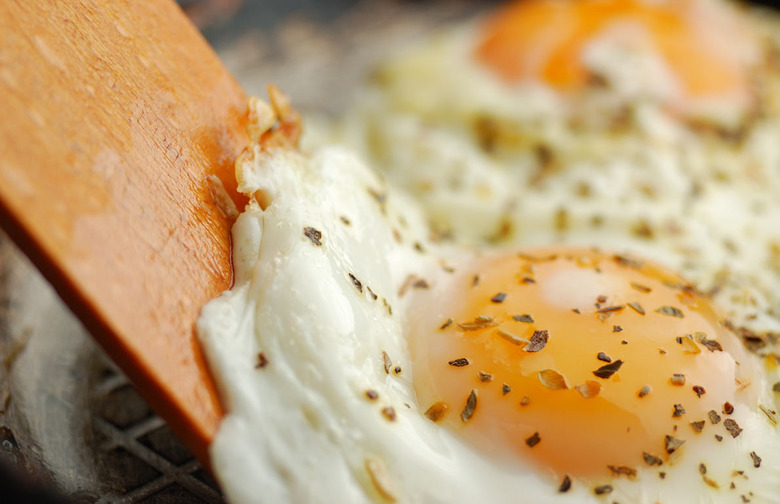 Fried Eggs with Wild Rice and Sautéed Kale