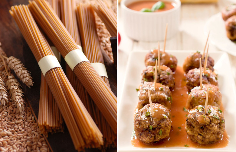 Whole-Wheat Spaghetti with Heirloom Tomatoes and Appetizer Meatball 