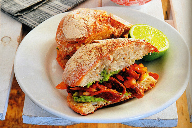 8. Vegan Spicy Beef Sandwich (Torta Ahogada)