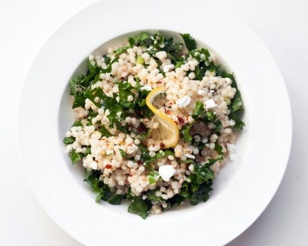 Spicy Kale and Lemon Israeli Couscous