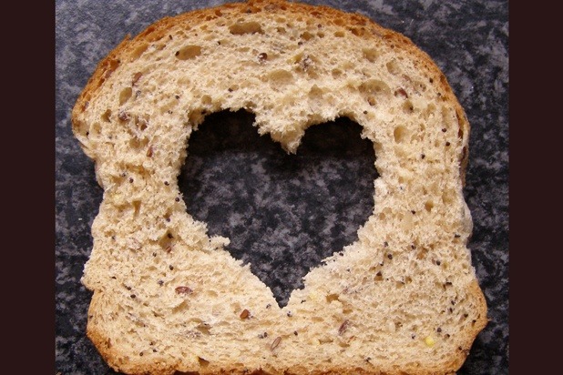 Bread with Heart-Shaped Hole