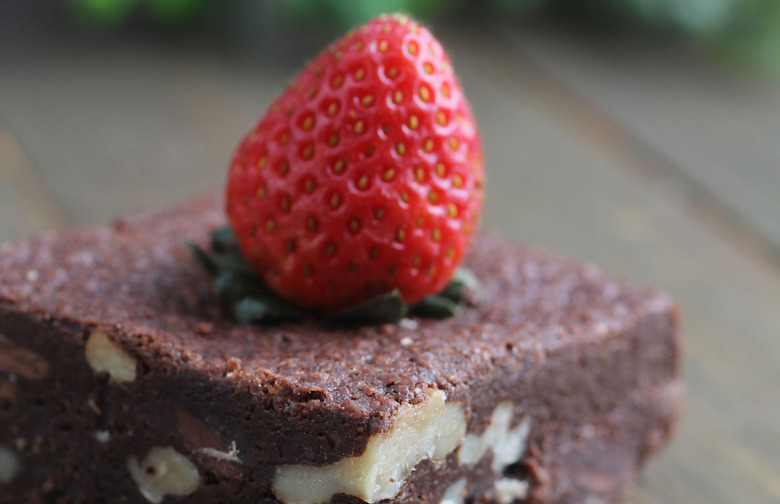 Love Brownies with Heart-Shaped Strawberries