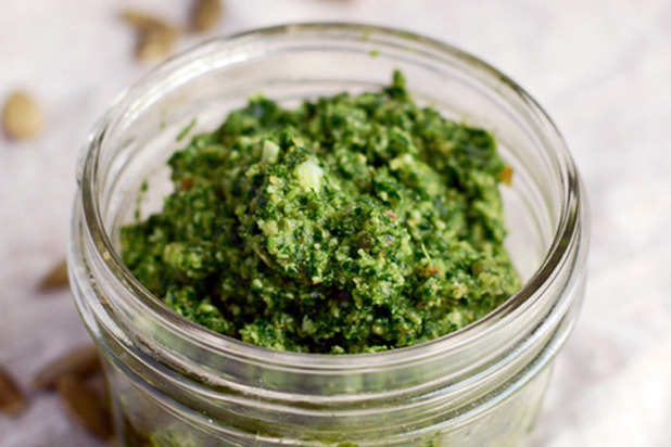 Toasted Pepita with Kale Pesto