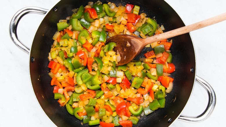 veggies in a pan 