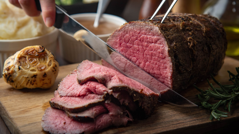 sliced eye of round steak