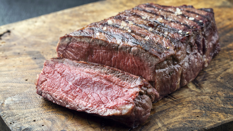 sirloin steak sliced