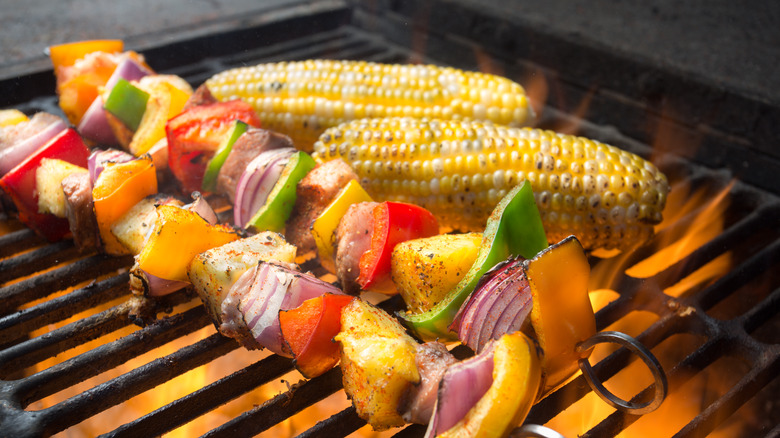 Vegetables on a grill