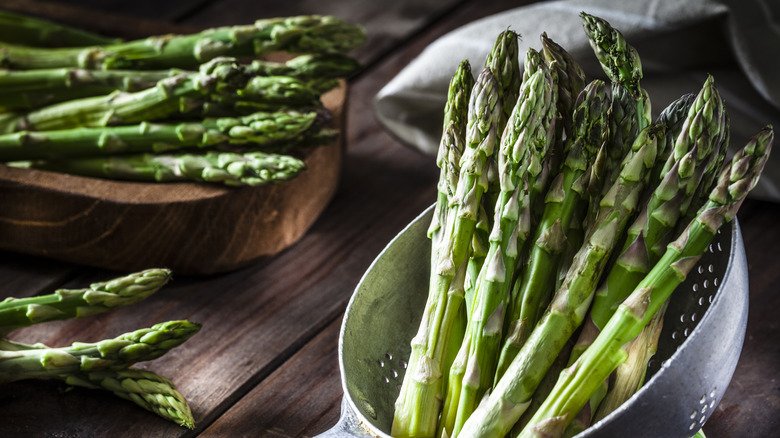 bundles of fresh asparagus