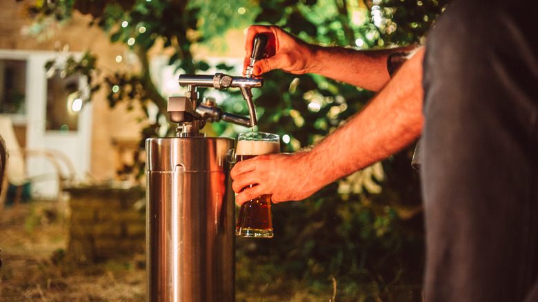 filling beer from a keg