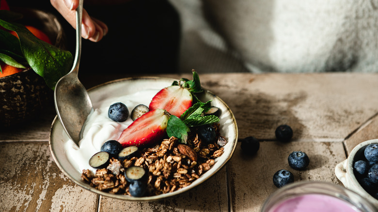 Yogurt with fruit and granola