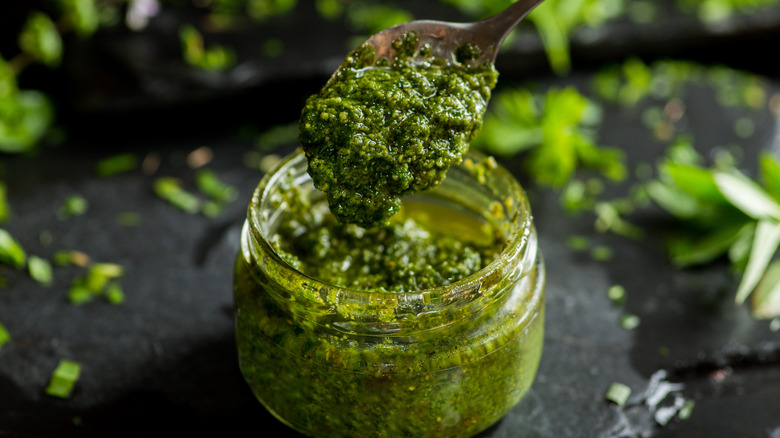 Jar of pesto