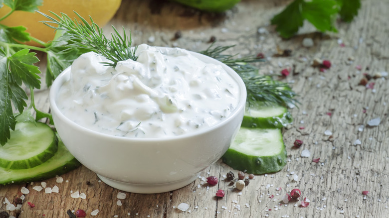 Bowl of homemade ranch dressing