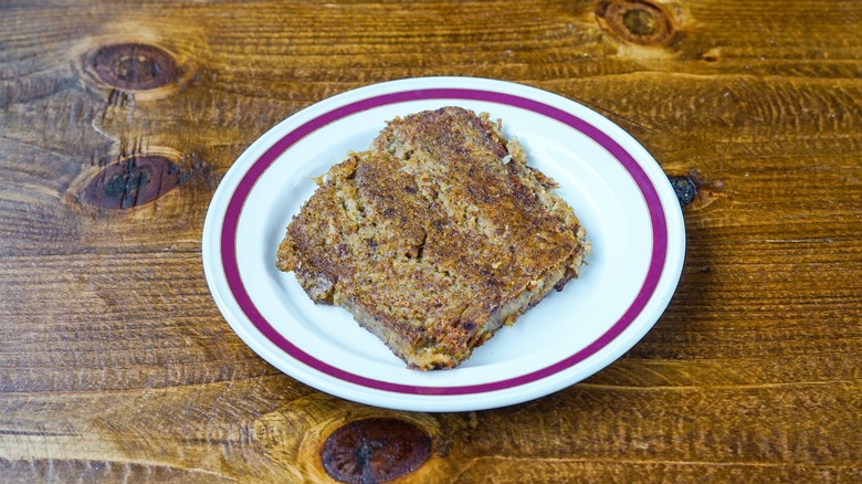 Scrapple on a white plate