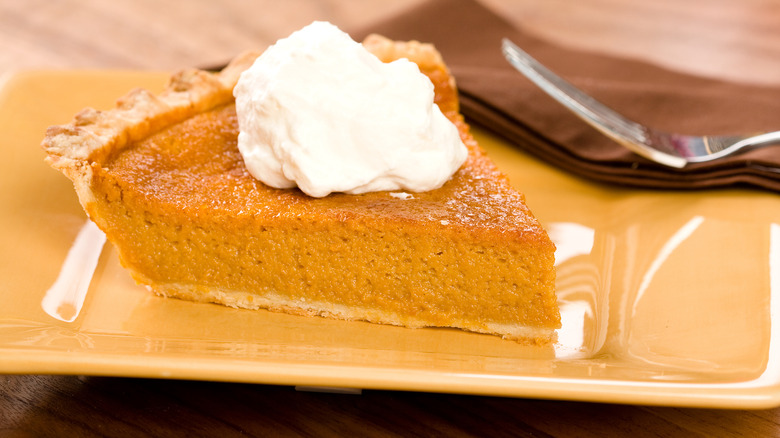 Slice of sweet potato pie