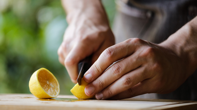 cutting lemons