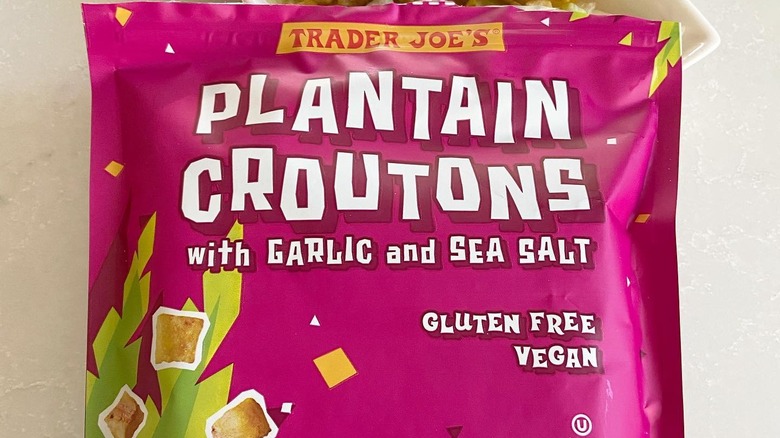 Bag of trader joe's plantain croutons