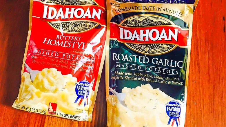 Bags of Idaho instant mashed potatoes