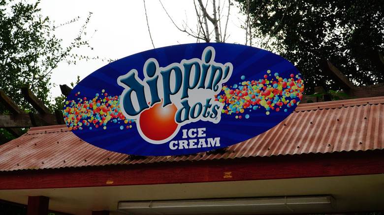 A sign for Dippin' Dots ice cream