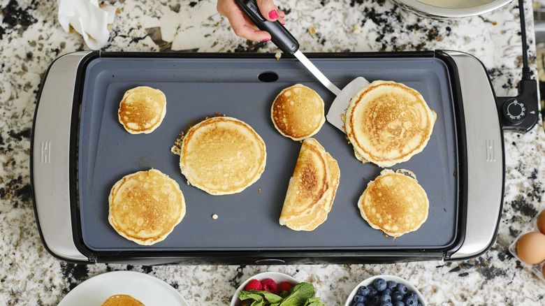 pancakes in a frying pan