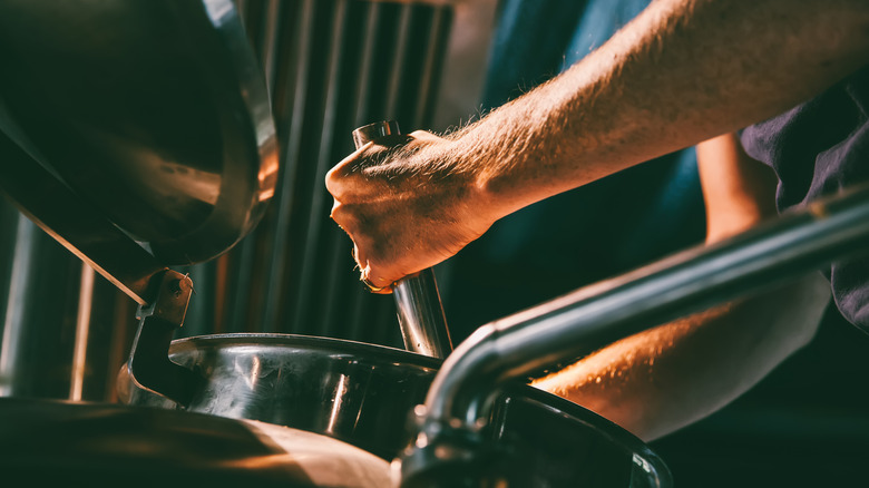 Man brewing beer