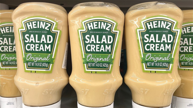 Bottles of Heinz salad cream 