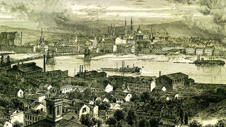 Etching of Pittsburgh, Pennsylvania