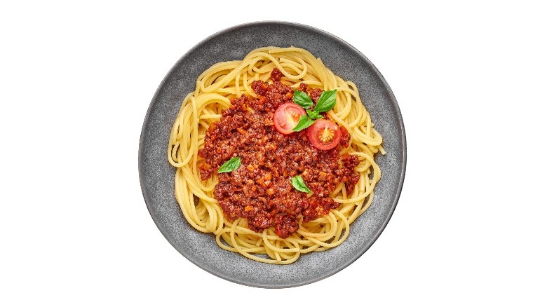 Bowl of spaghetti bolognese