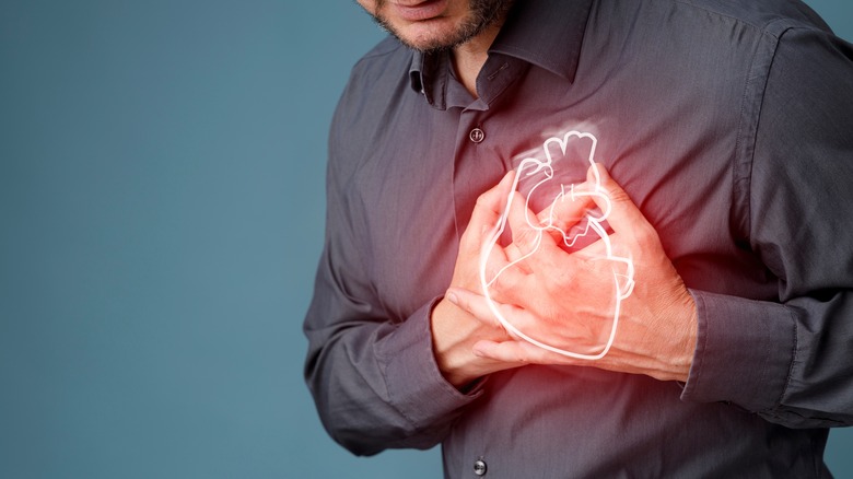 man having heart attack