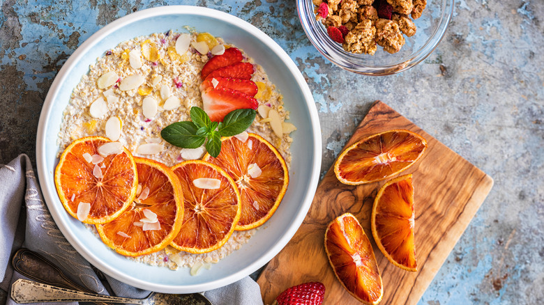 strawberry and grapefruit oatmeal