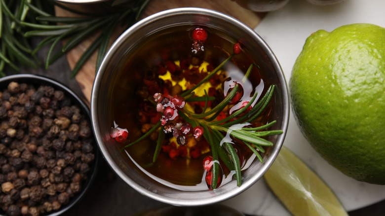 Small bowl of meat marinade