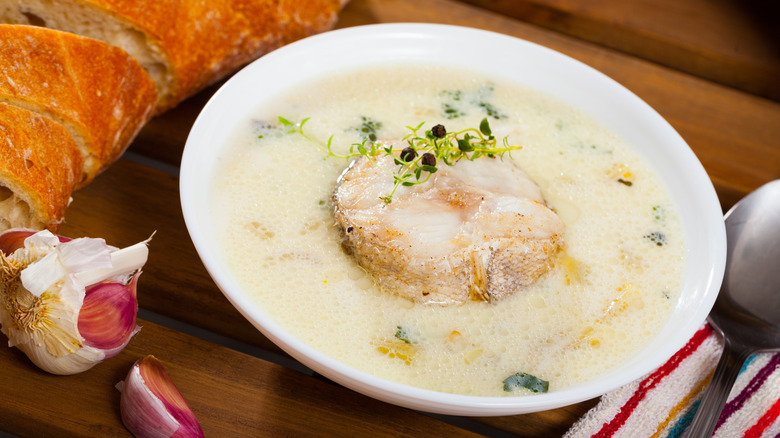 Smoked haddock soup