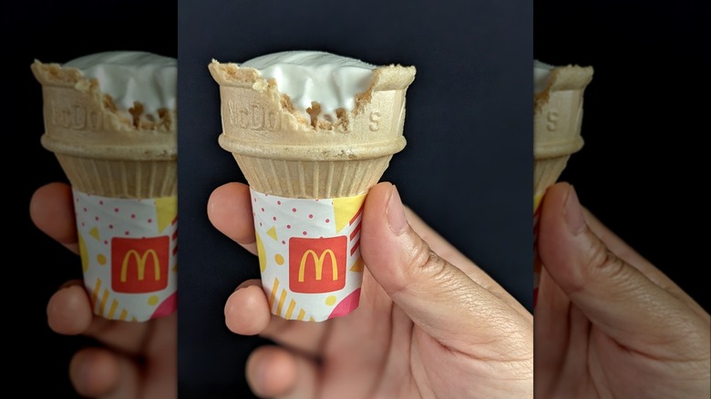 Partially eaten McDonald's cone 