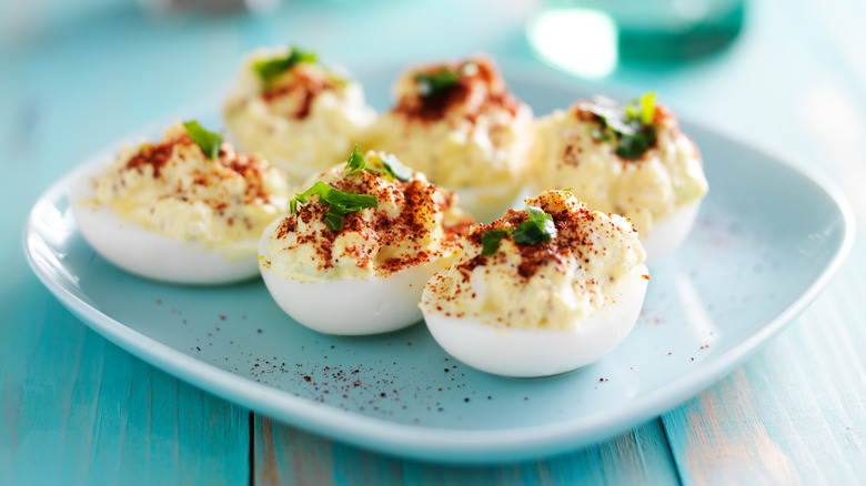 Deviled eggs with paprika