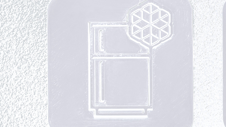 Snowflake and fridge on plastic container